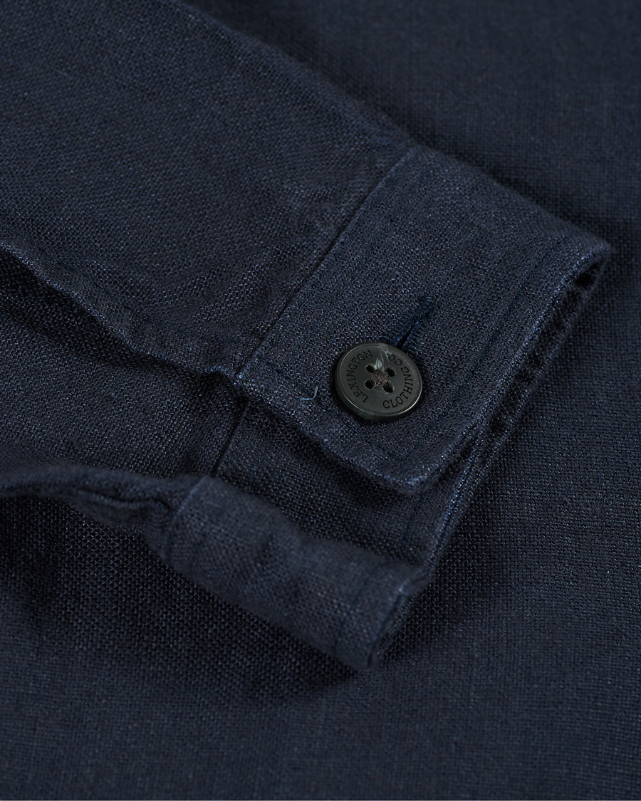 Herren | Hemden | Lexington | Robert Linen Overshirt Dark Blue