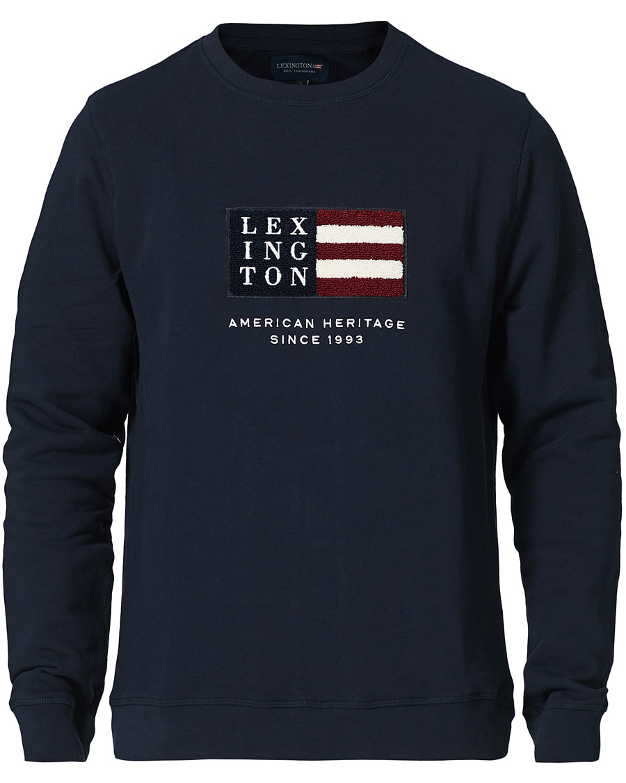 Herren | Pullover | Lexington | Barry Cotton Flag Sweatshirt Dark Blue