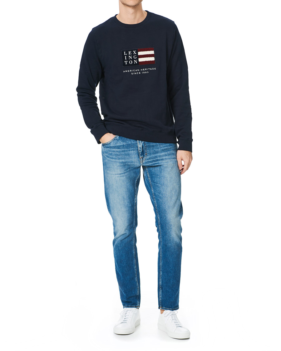Herren | Pullover | Lexington | Barry Cotton Flag Sweatshirt Dark Blue