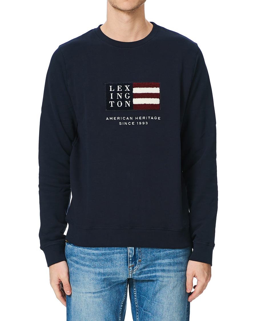 Herren | Pullover | Lexington | Barry Cotton Flag Sweatshirt Dark Blue