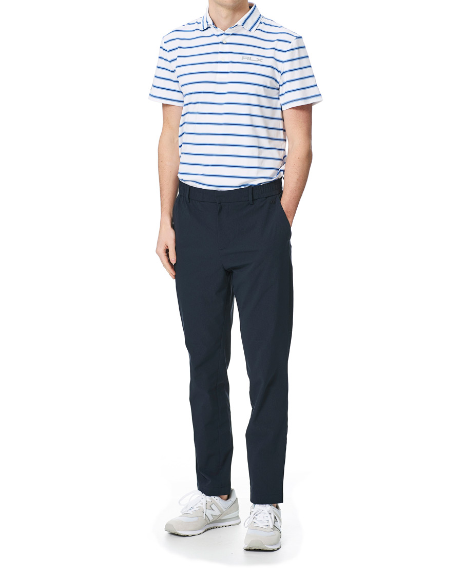 Herren | Poloshirts | RLX Ralph Lauren | Airflow Stripe Polo Pure White/Blue