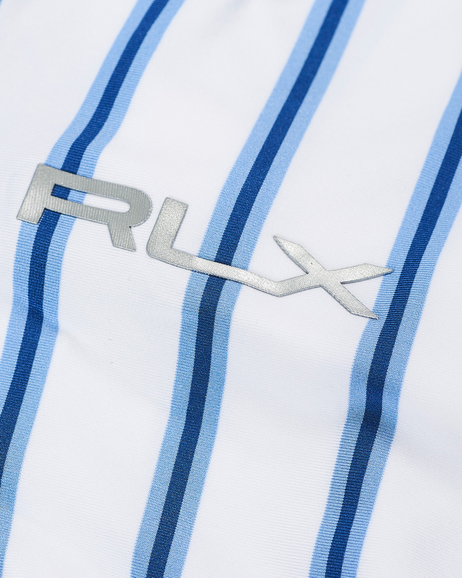 Herren | Poloshirts | RLX Ralph Lauren | Airflow Stripe Polo Pure White/Blue