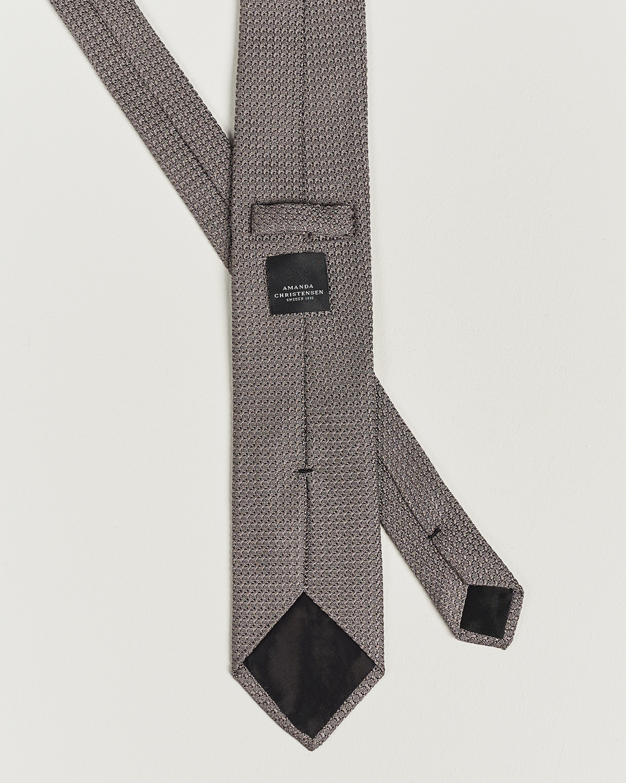 Herren | Krawatten | Amanda Christensen | Silk Grenadine 8 cm Tie Grey