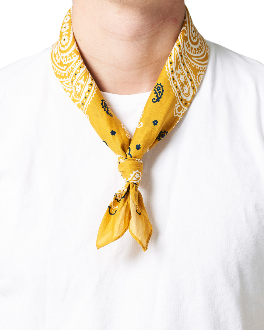 Herren | Accessoires | Amanda Christensen | Cotton Voilé Printed Paisley Bandana Yellow