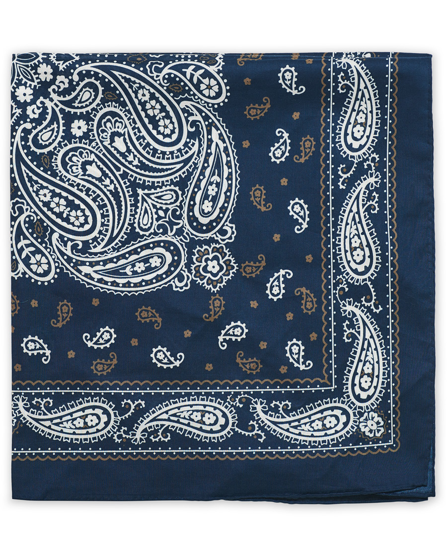 Herren | Amanda Christensen Cotton Voilé Printed Paisley Bandana Navy | Amanda Christensen | Cotton Voilé Printed Paisley Bandana Navy