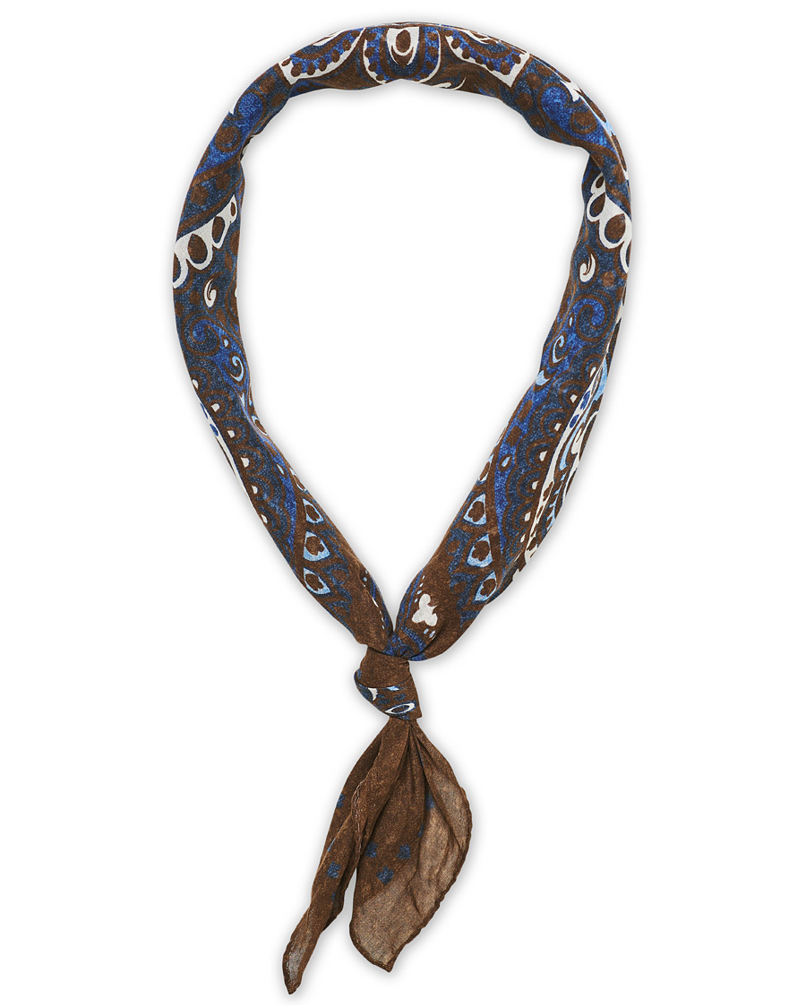 Herren | Amanda Christensen Cotton Large Print Bandana Brown | Amanda Christensen | Cotton Large Print Bandana Brown
