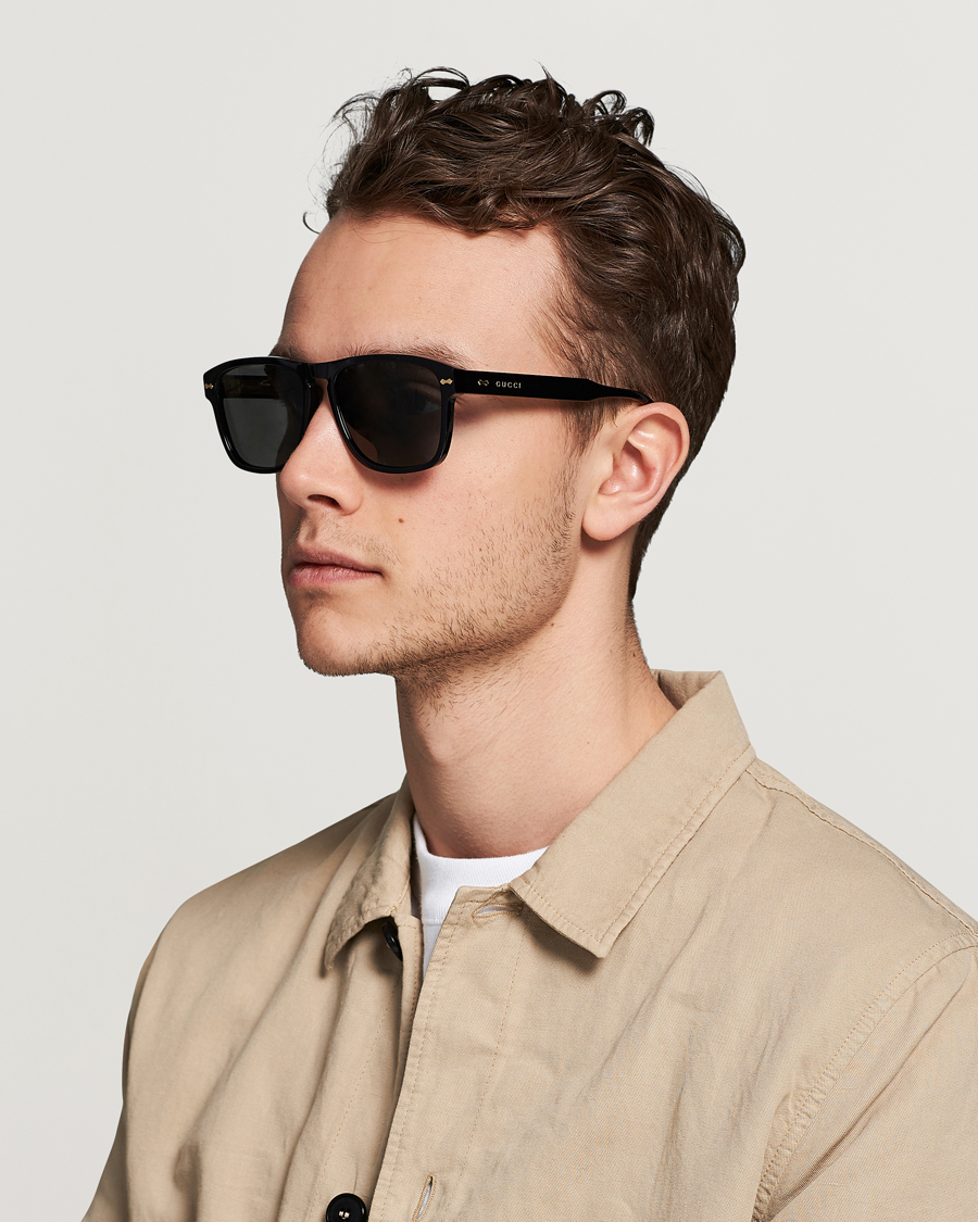Herren | Gebogene Sonnenbrillen | Gucci | GG0911S Sunglasses Black/Grey