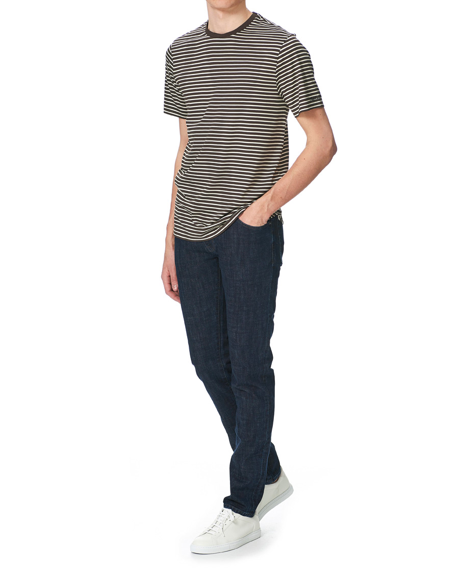 Herren | T-Shirts | Ralph Lauren Purple Label | Striped Silk Blend Tee Brown/Cream