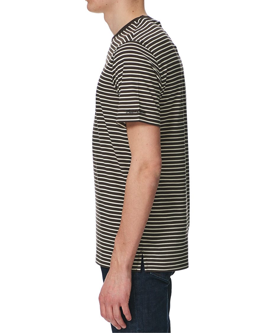 Herren | T-Shirts | Ralph Lauren Purple Label | Striped Silk Blend Tee Brown/Cream
