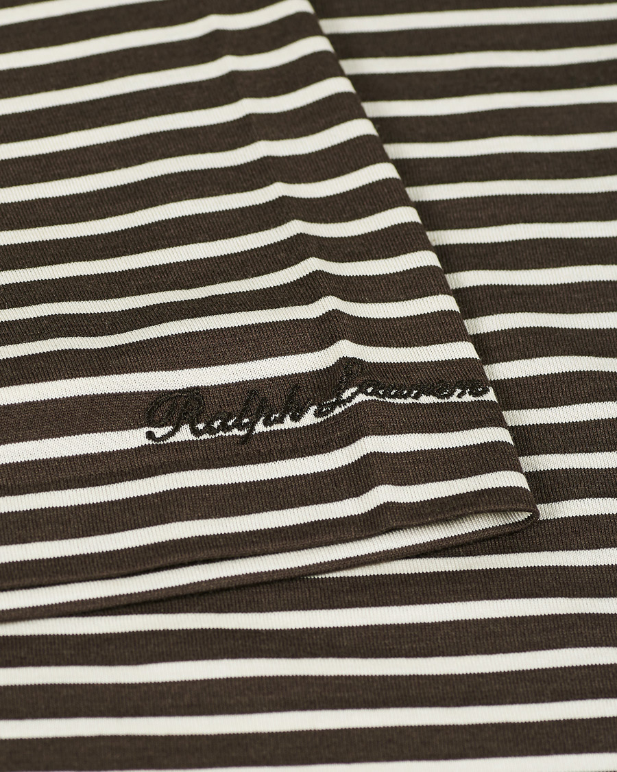Herren | T-Shirts | Ralph Lauren Purple Label | Striped Silk Blend Tee Brown/Cream