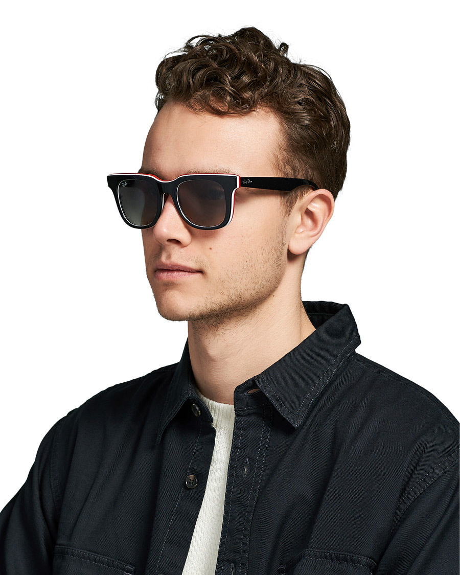 Herren | Ray-Ban RB4368 3-Layered Sunglasses Black/White/Red | Ray-Ban | RB4368 3-Layered Sunglasses Black/White/Red