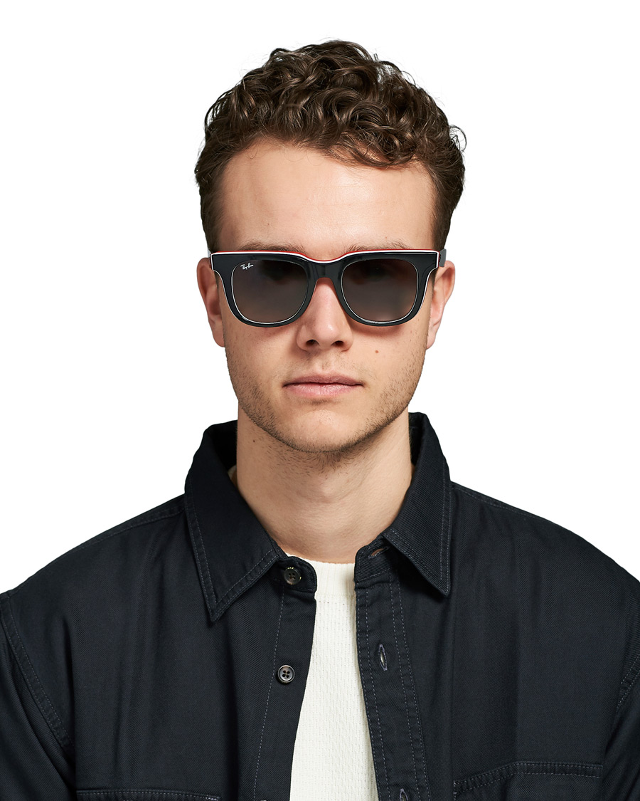 Herren | Ray-Ban RB4368 3-Layered Sunglasses Black/White/Red | Ray-Ban | RB4368 3-Layered Sunglasses Black/White/Red