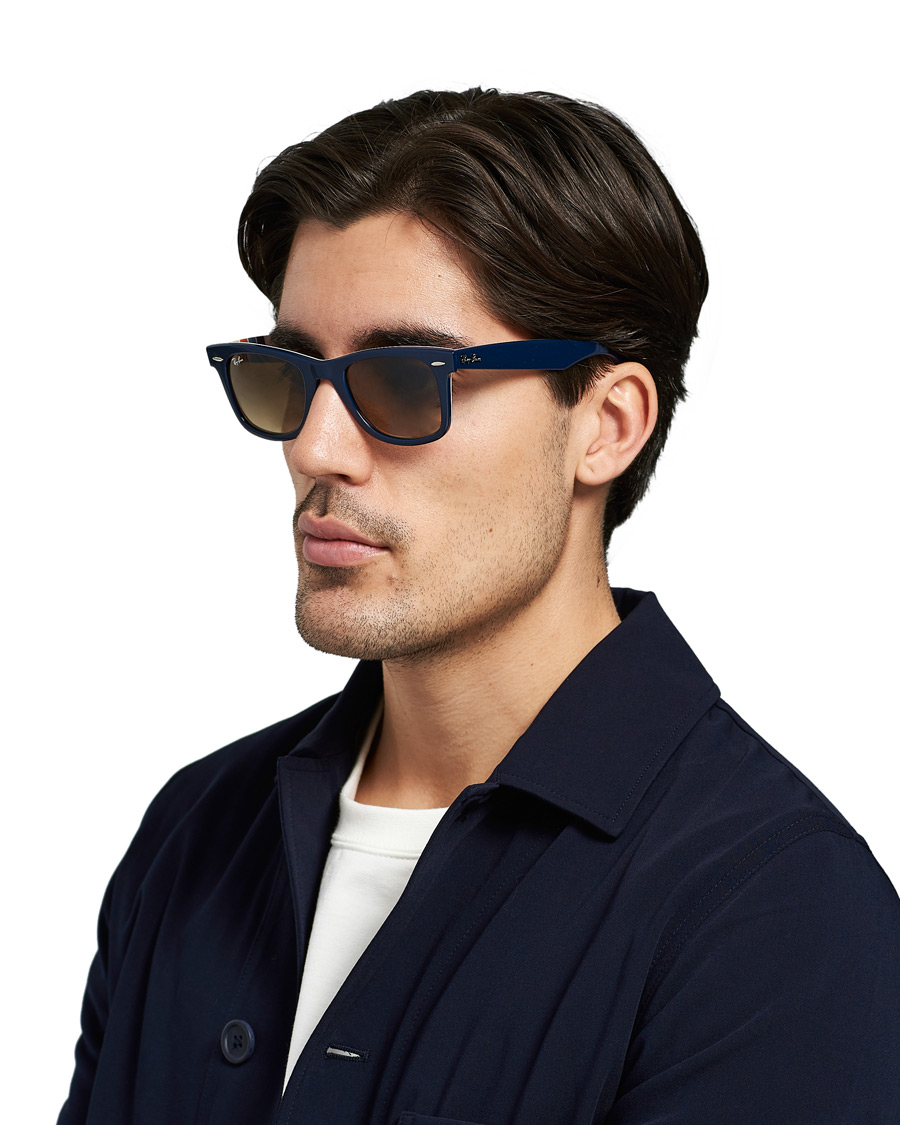 Ray Ban RB2140 Wayfarer Sunglasses Dark Blue Brown