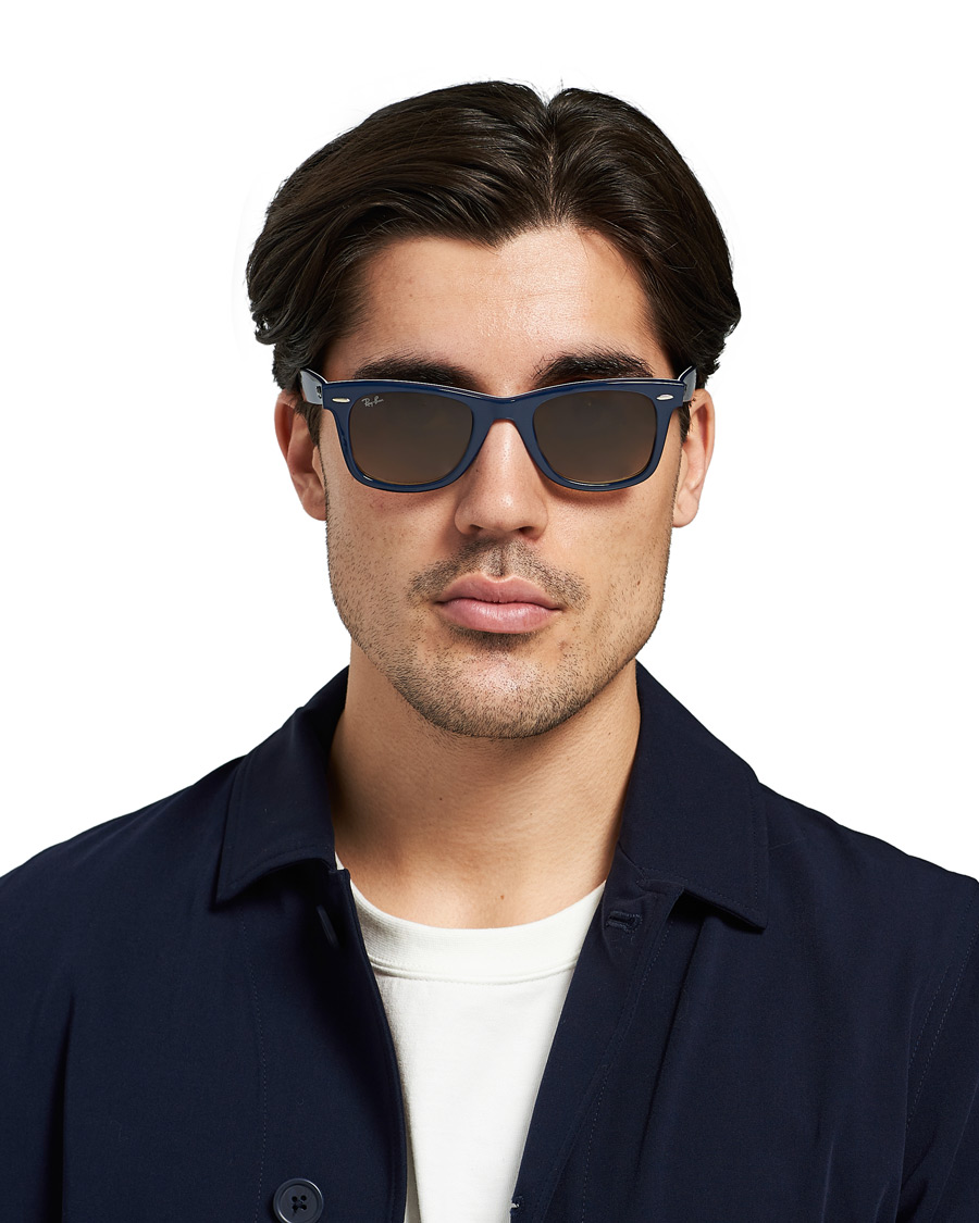 Herren | Ray-Ban RB2140 Wayfarer Sunglasses Dark Blue/Brown | Ray-Ban | RB2140 Wayfarer Sunglasses Dark Blue/Brown