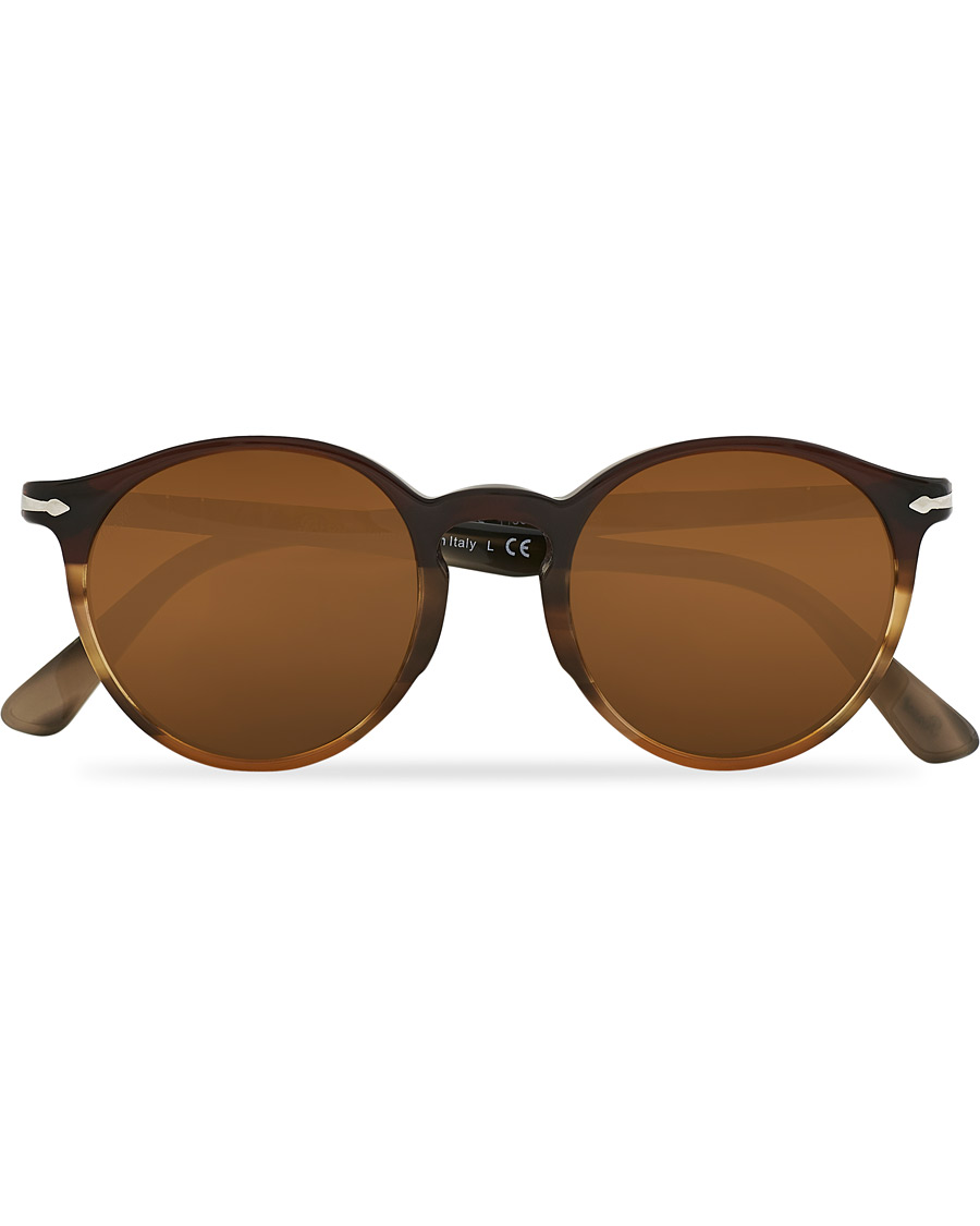 Herren | Persol PO3171S Sunglasses Striped Brown | Persol | PO3171S Sunglasses Striped Brown