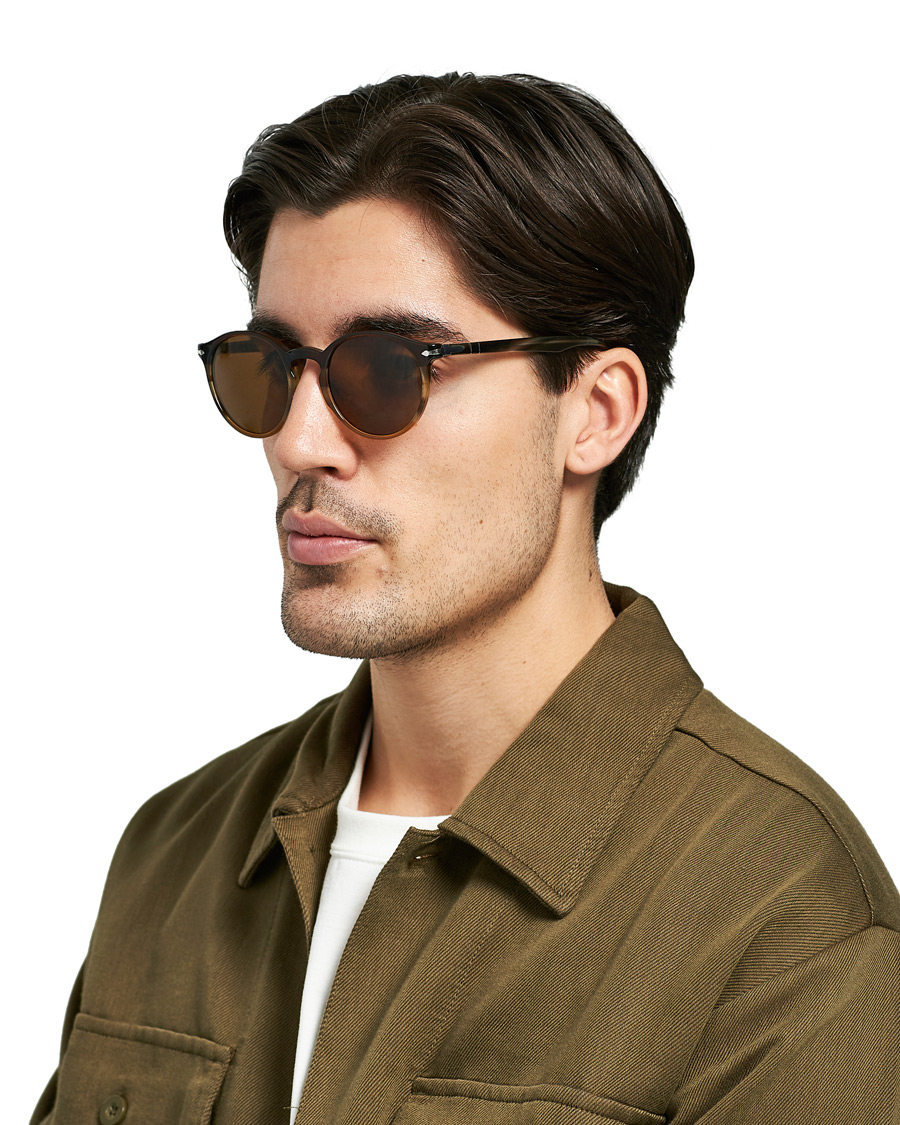 Herren | Persol PO3171S Sunglasses Striped Brown | Persol | PO3171S Sunglasses Striped Brown