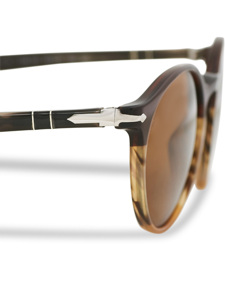 Herren | Persol PO3171S Sunglasses Striped Brown | Persol | PO3171S Sunglasses Striped Brown