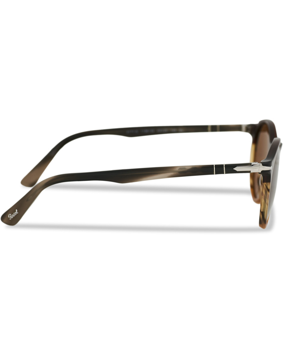 Herren | Persol PO3171S Sunglasses Striped Brown | Persol | PO3171S Sunglasses Striped Brown