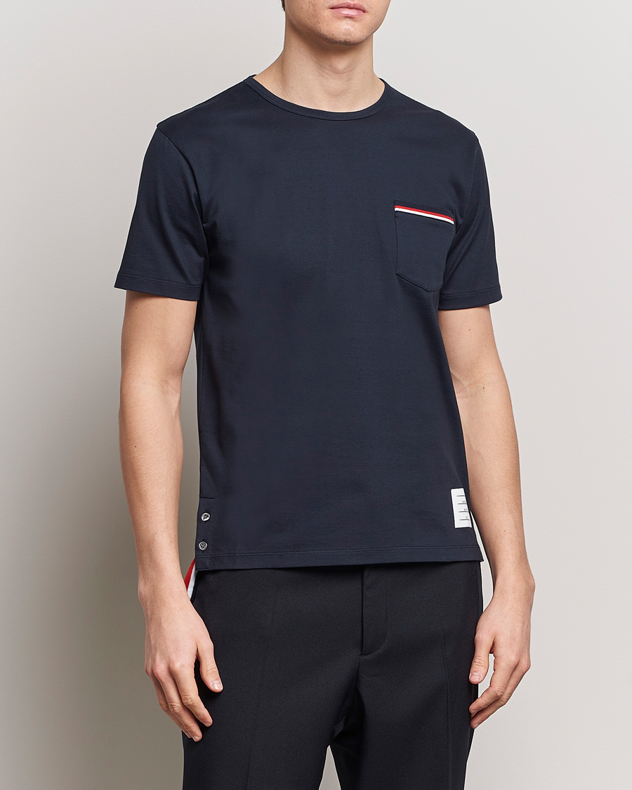 Herren | T-Shirts | Thom Browne | Short Sleeve Pocket T-Shirt Navy