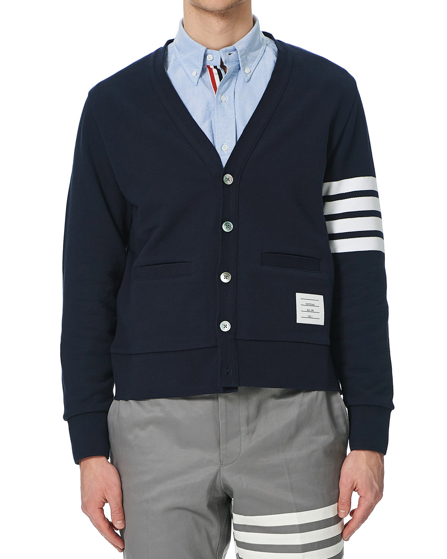 Herren | Pullover | Thom Browne | 4 Bar Loopback Cardigan Navy