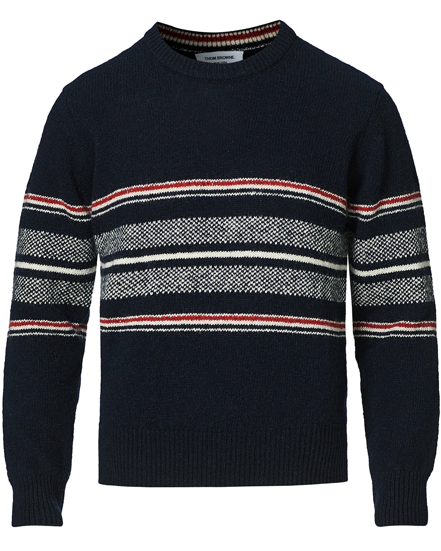 Herren | Pullover | Thom Browne | Birdseye Jacquard Sweater Navy