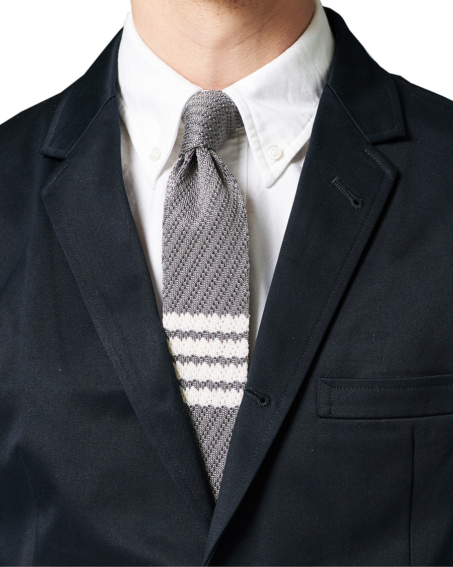 Herren | Thom Browne | Thom Browne | Knitted Tie Light Grey