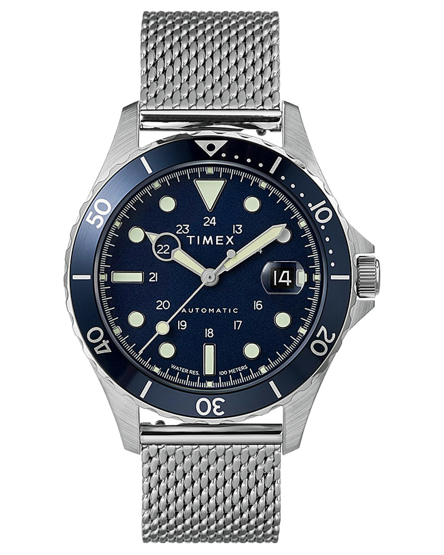 Herren | Timex Navi XL Automatic 41mm Steel/Blue Dial | Timex | Navi XL Automatic 41mm Steel/Blue Dial