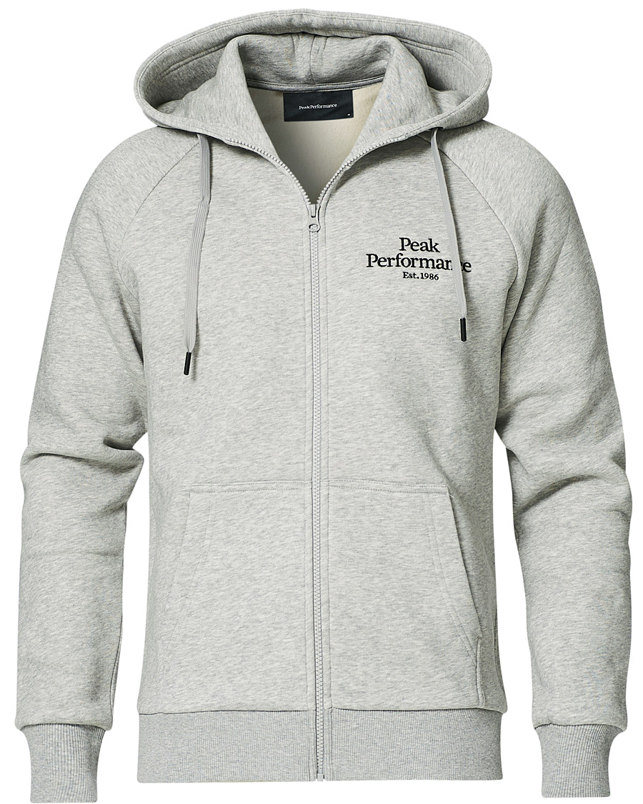 Herren | Pullover | Peak Performance | Original Logo Full Zip Hoodie Grey Melange