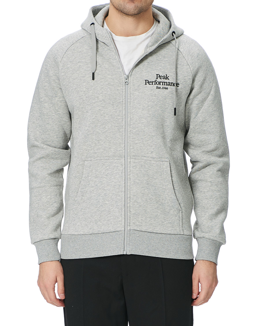 Herren | Pullover | Peak Performance | Original Logo Full Zip Hoodie Grey Melange