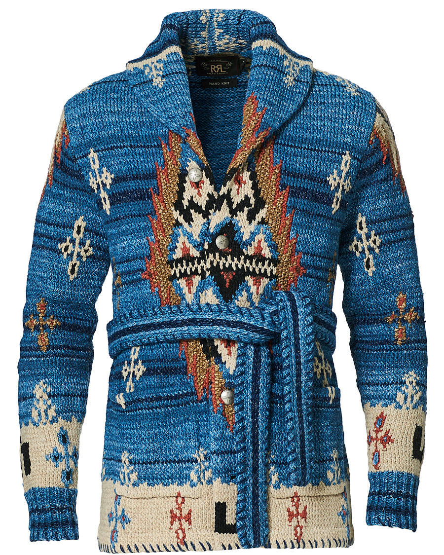 Herren | Pullover | RRL | Ranch Belted Shawl Cardigan Indigo/Cream