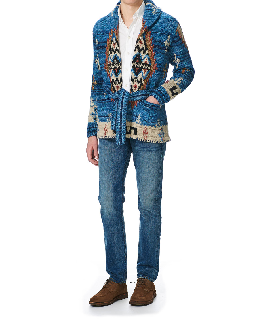 Herren | Pullover | RRL | Ranch Belted Shawl Cardigan Indigo/Cream