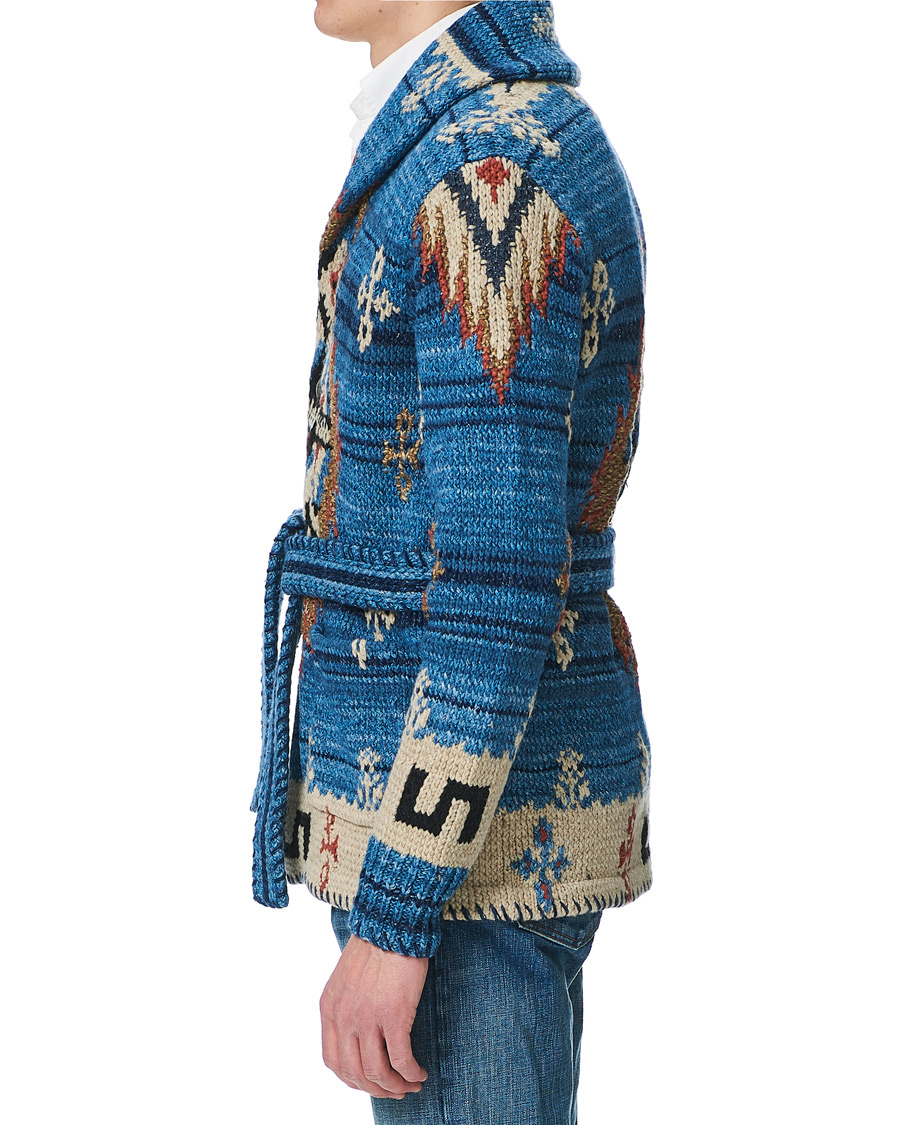 Herren | Pullover | RRL | Ranch Belted Shawl Cardigan Indigo/Cream