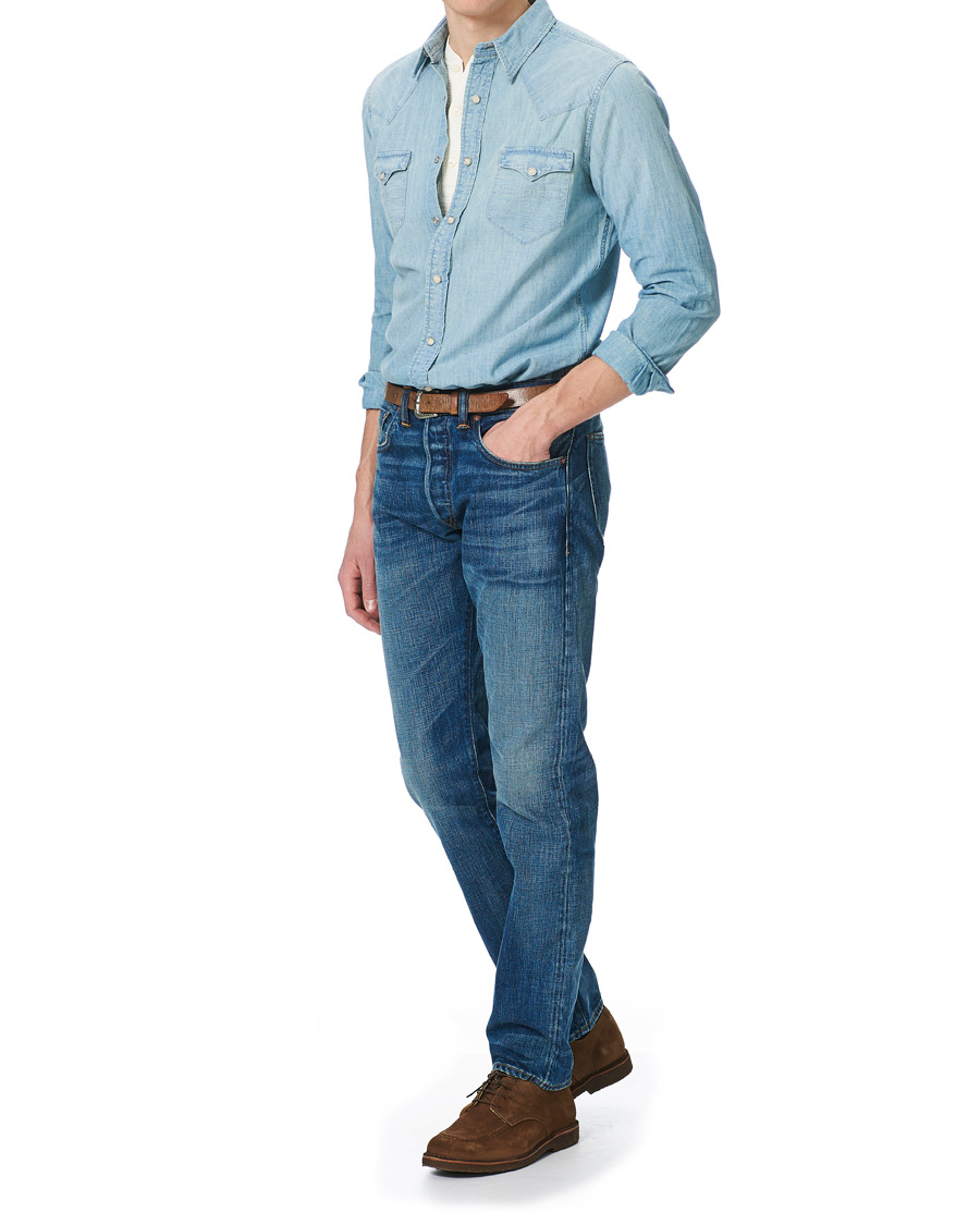 Herren | Hemden | RRL | Buffalo Western Shirt Indigo/Cream