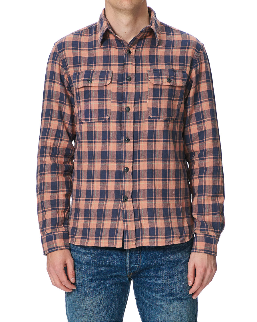 Herren | Hemden | RRL | Cotton/Linen Matlock Workshirt Coral/Blue