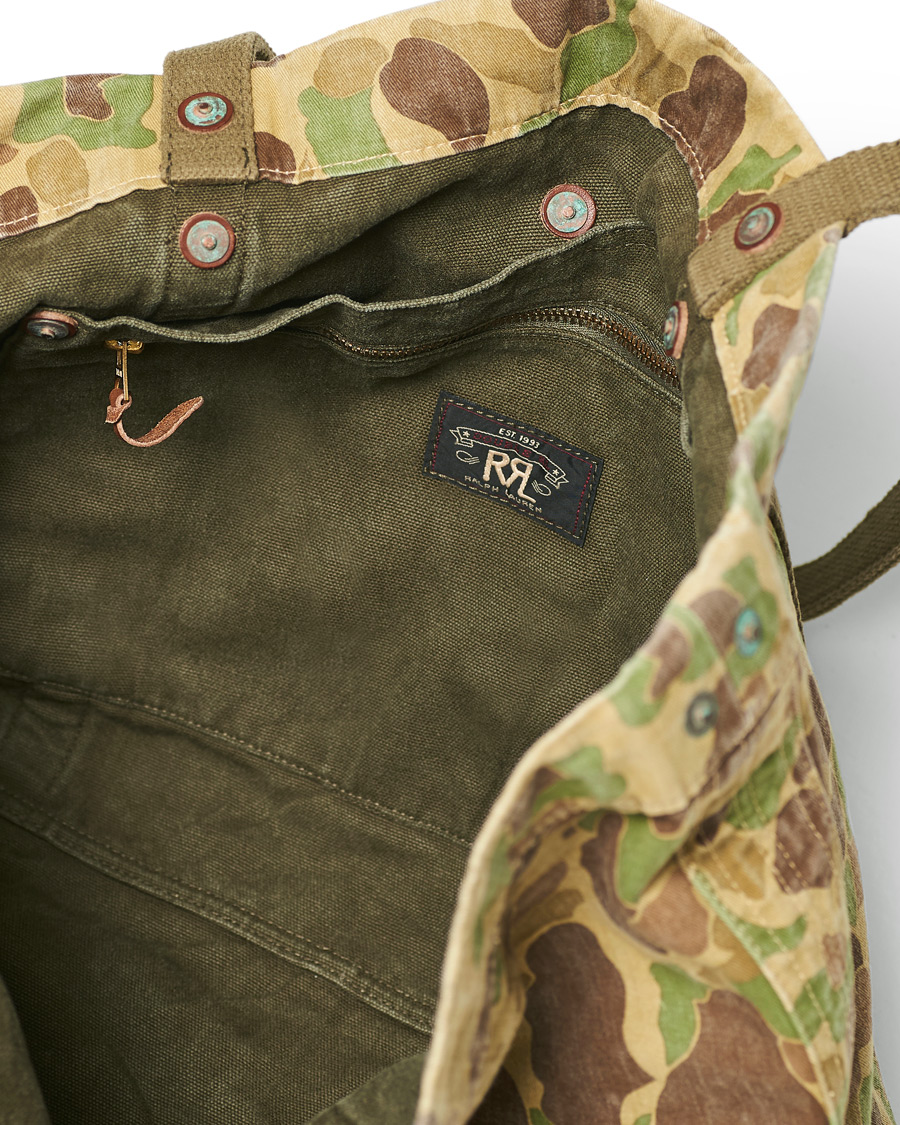 Herren | RRL Jungle Cloth Tote Bag Olive Camo | RRL | Jungle Cloth Tote Bag Olive Camo
