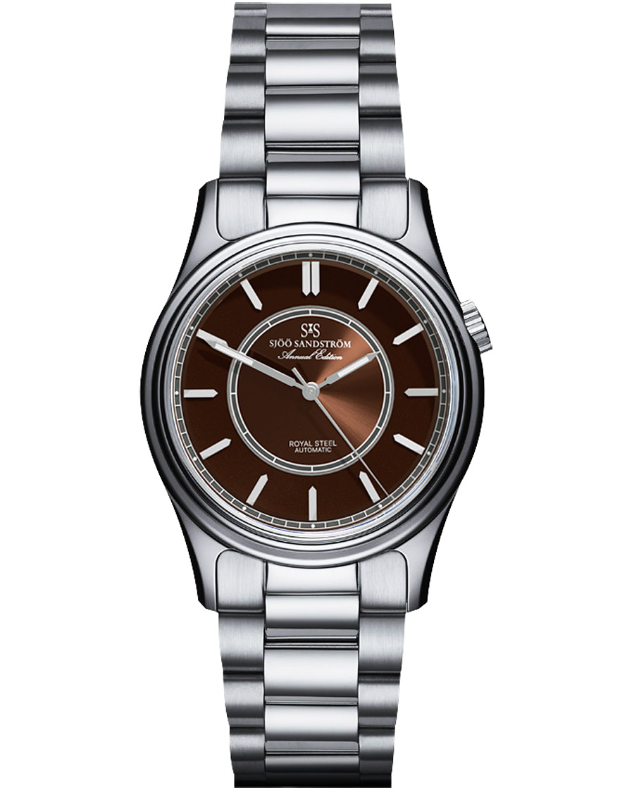 Herren | | Sjöö Sandström | Royal Steel Classic 36mm Annual Edition Leather Brown