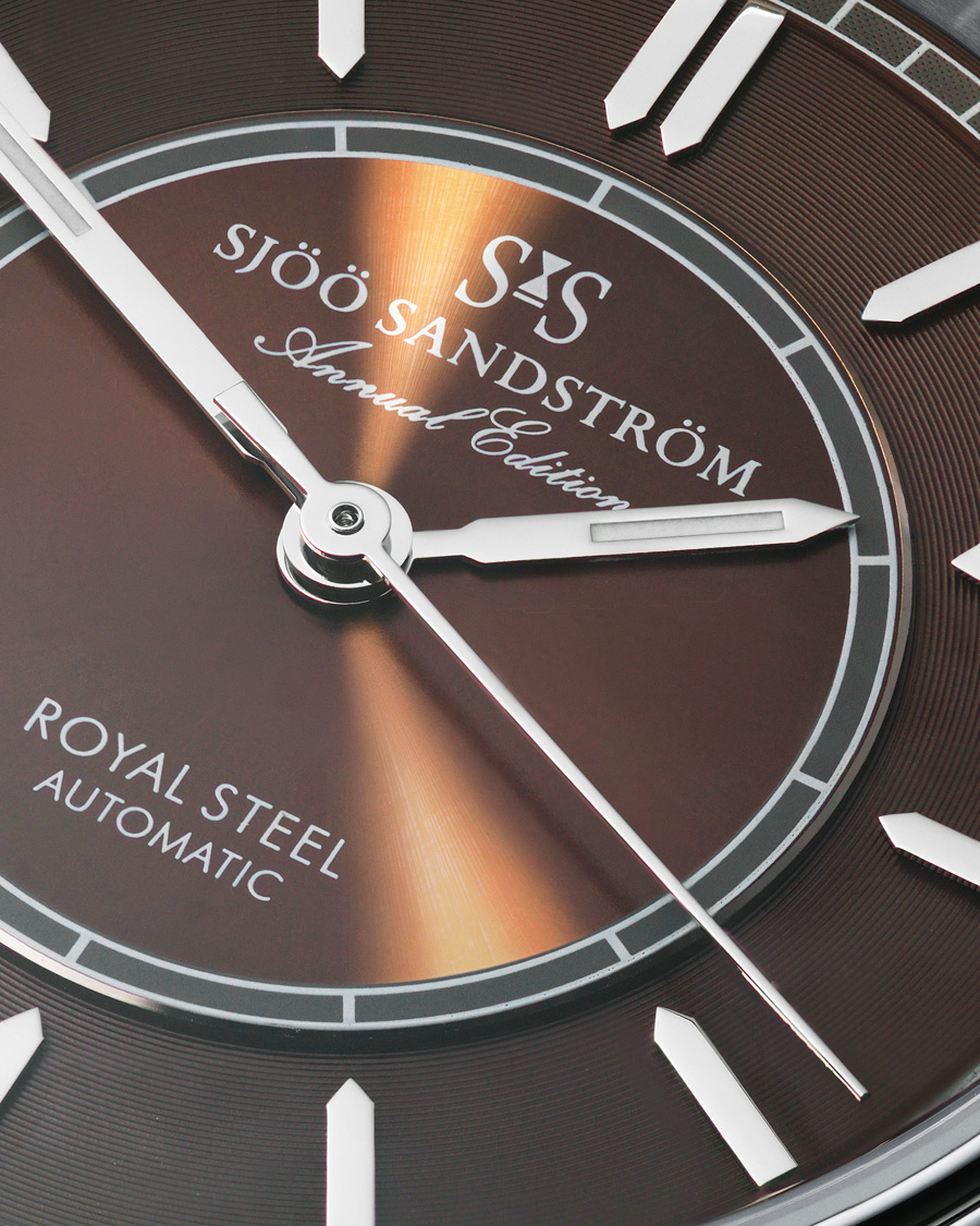 Herren | | Sjöö Sandström | Royal Steel Classic 36mm Annual Edition Leather Brown