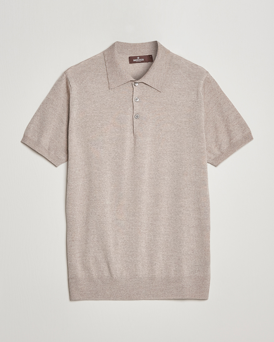 Herren | Poloshirts | Morris Heritage | Short Sleeve Knitted Polo Shirt Khaki