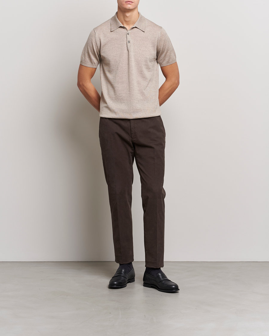 Herren | Poloshirts | Morris Heritage | Short Sleeve Knitted Polo Shirt Khaki