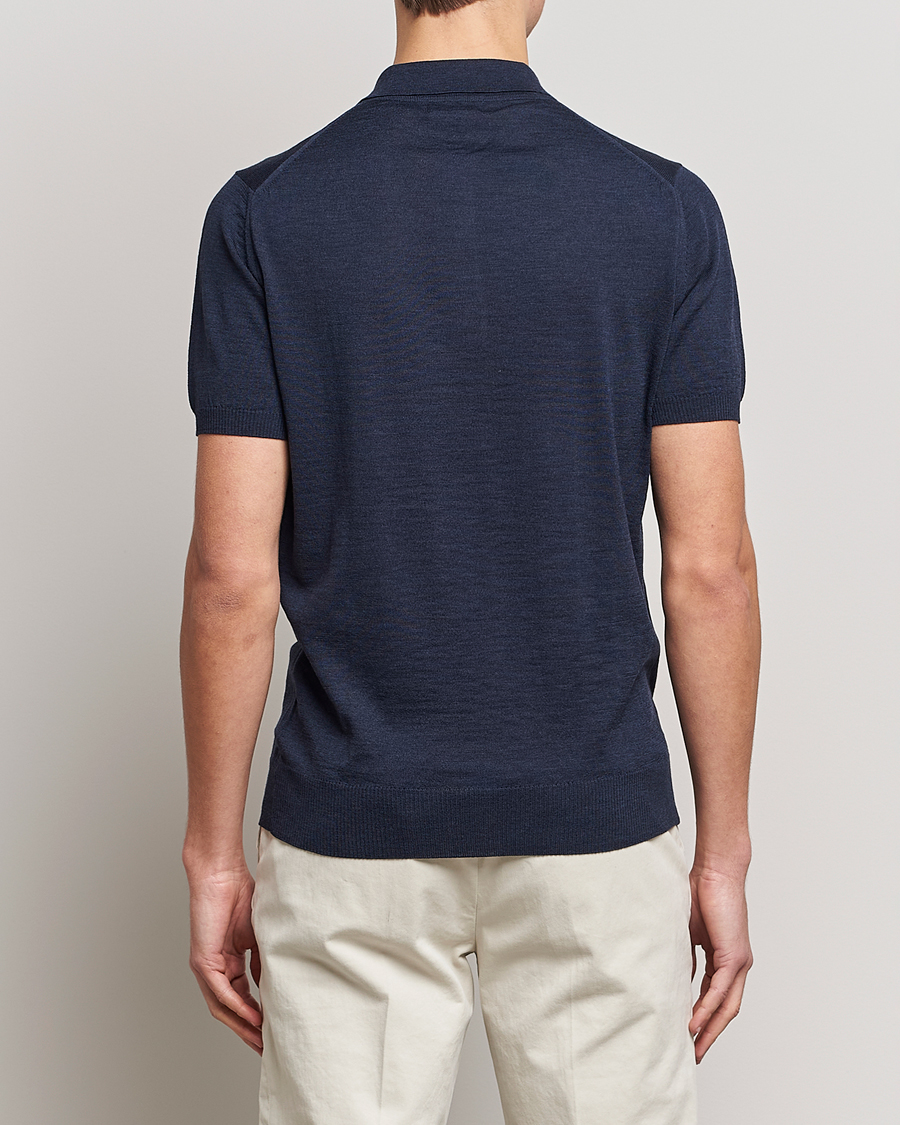 Herren | Poloshirts | Morris Heritage | Short Sleeve Knitted Polo Shirt Navy