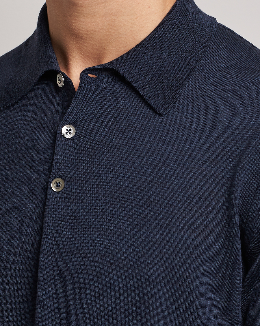 Herren | Poloshirts | Morris Heritage | Short Sleeve Knitted Polo Shirt Navy