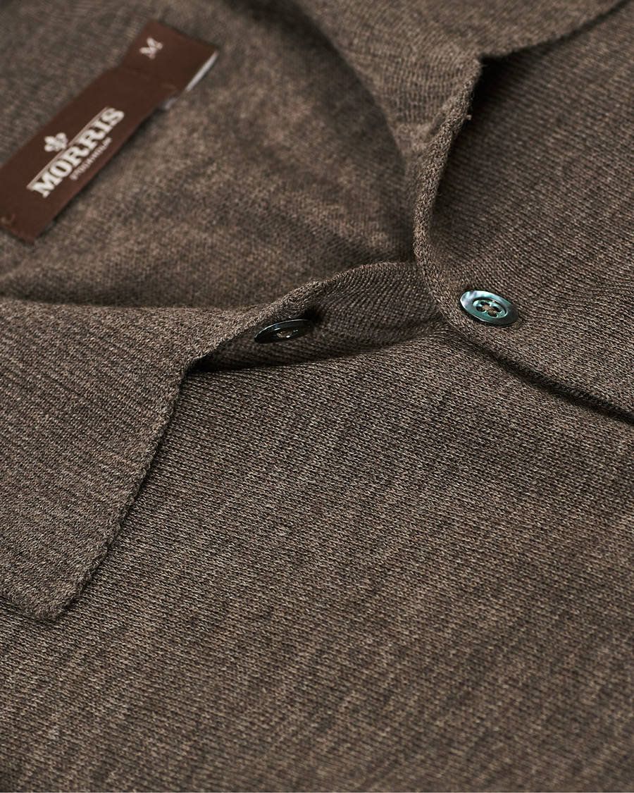 Herren | Poloshirts | Morris Heritage | Short Sleeve Knitted Polo Shirt Brown