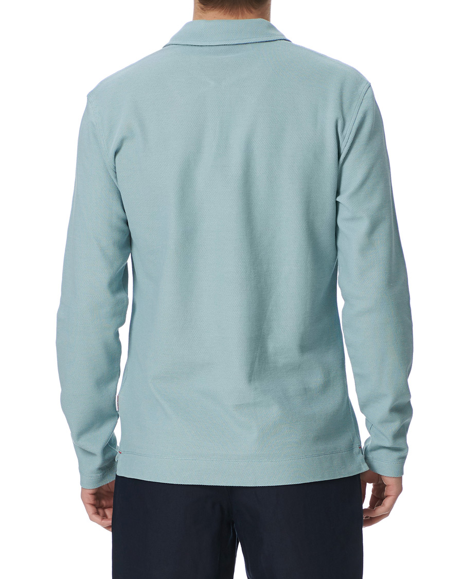 Herren | Pullover | Orlebar Brown | Felix Long Sleeve Waffle Polo Mineral