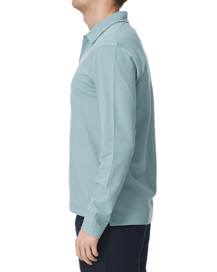 Herren | Pullover | Orlebar Brown | Felix Long Sleeve Waffle Polo Mineral
