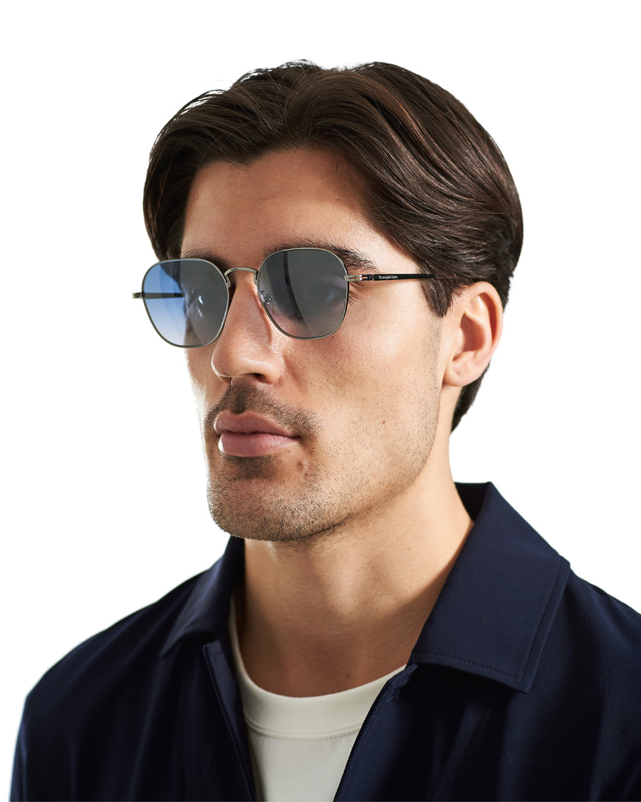 Herren | Sonnenbrillen | Ermenegildo Zegna | EZ0174 Sunglasses Shiny Palladium/Blue Mirror