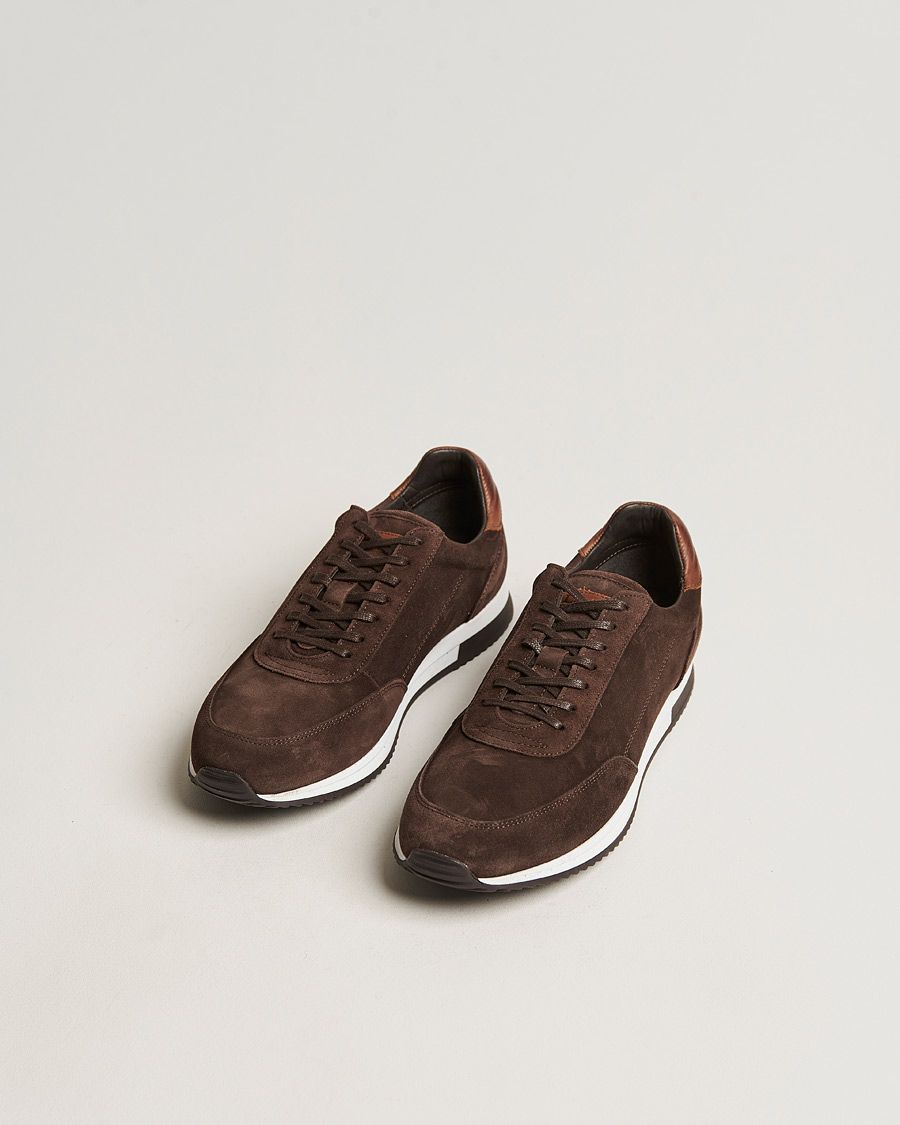 Herren | Laufschuhe Sneaker | Design Loake | Loake 1880 Bannister Running Sneaker Dark Brown Suede
