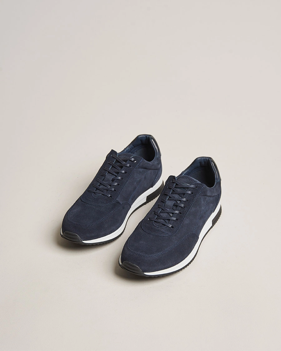 Herren | Schuhe | Design Loake | Loake 1880 Bannister Running Sneaker Navy Suede