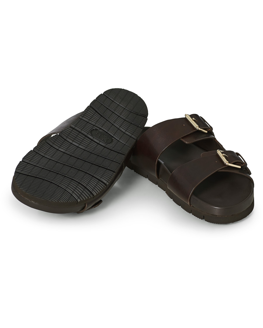 Herren | Grenson Florin Handpainted Buckle Sandal Dark Brown Calf UK6 - EU40 | Grenson | Florin Handpainted Buckle Sandal Dark Brown Calf UK6 - EU40