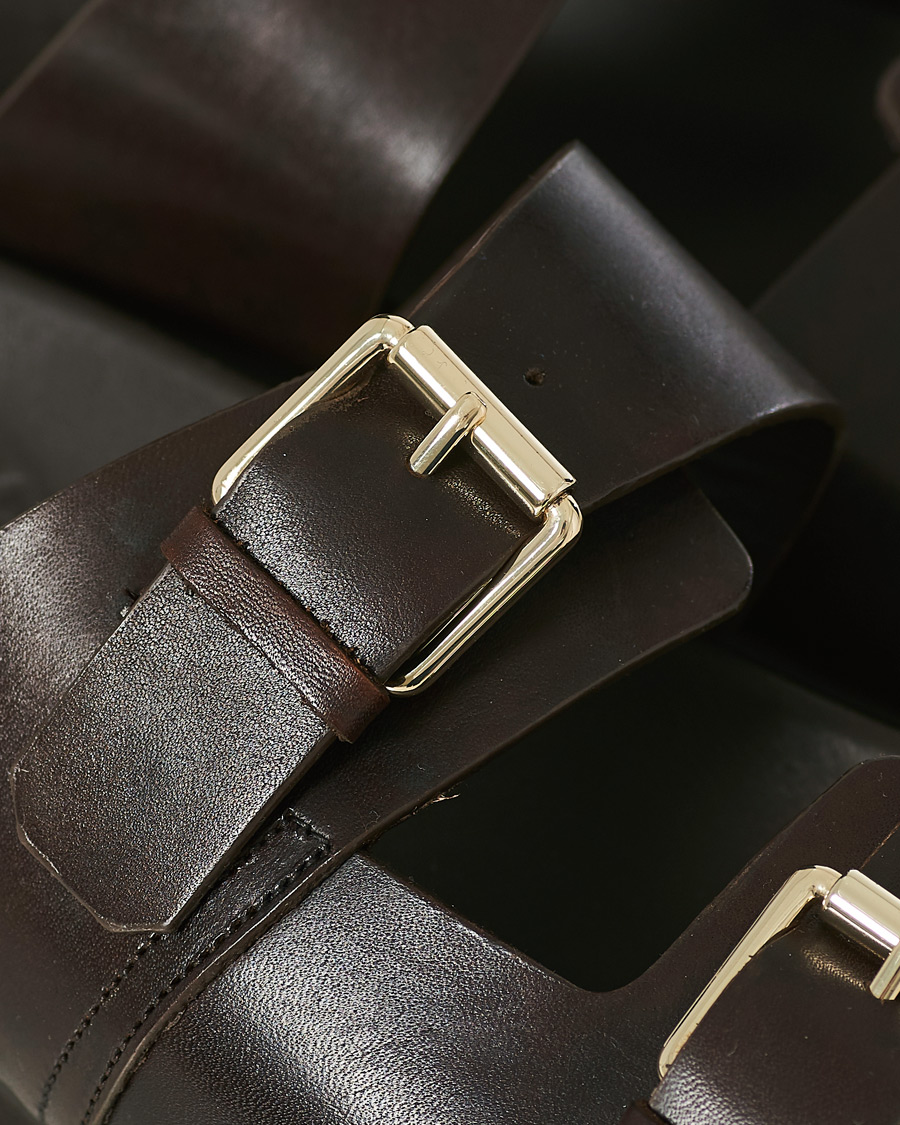 Herren | Grenson Florin Handpainted Buckle Sandal Dark Brown Calf UK6 - EU40 | Grenson | Florin Handpainted Buckle Sandal Dark Brown Calf UK6 - EU40