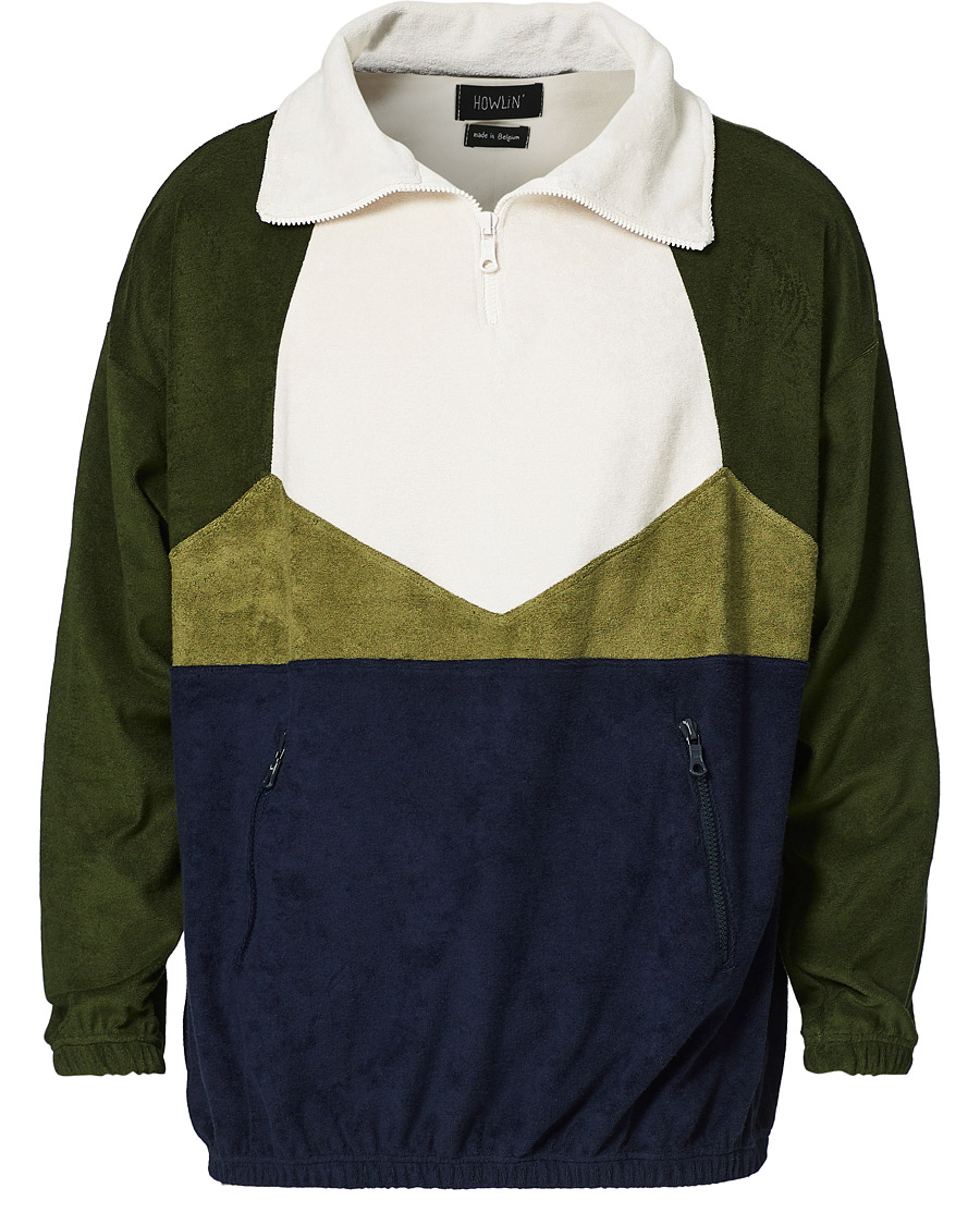 Herren | Pullover | Howlin' | Long Sleeve Terry Zip Sweat Dark Green